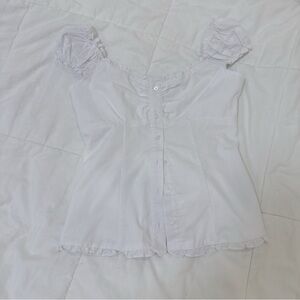 Hollister poplin white off shoulder top